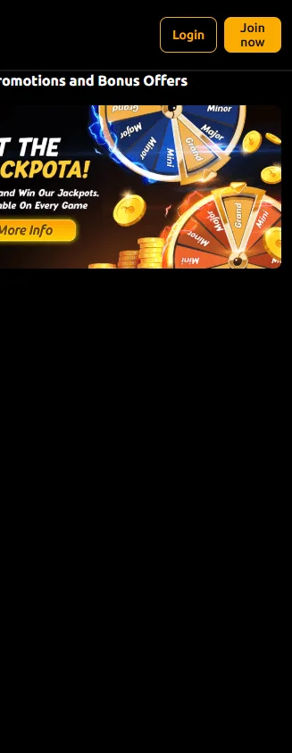 Slots Jackpot Casino mobile promotions screen